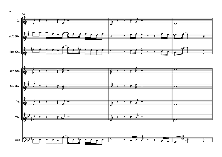 Gospel March - Monsters University Jazz Ensemble scores gallery preview page 6