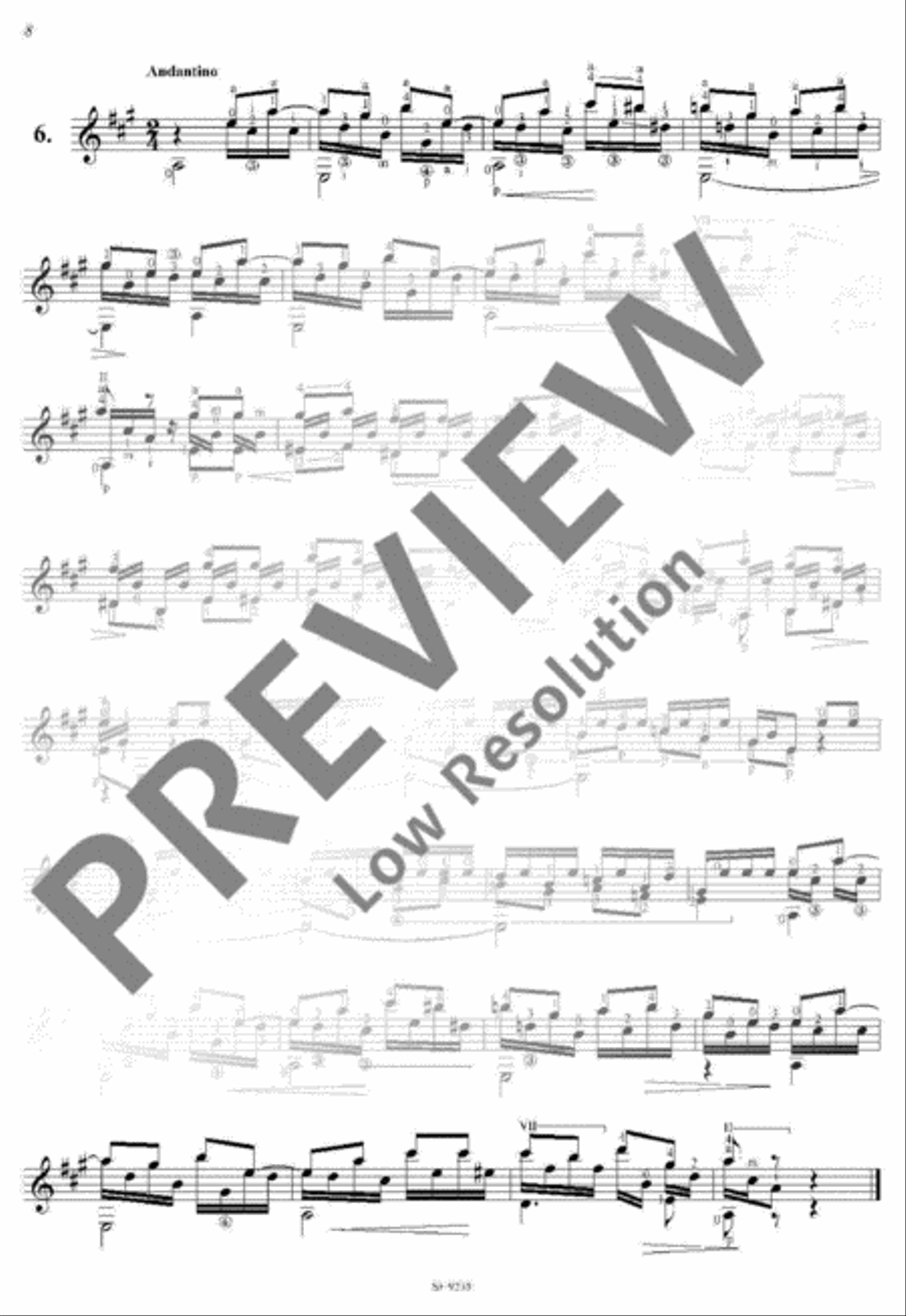24 Selected Studies Classical Guitar scores gallery preview page 9