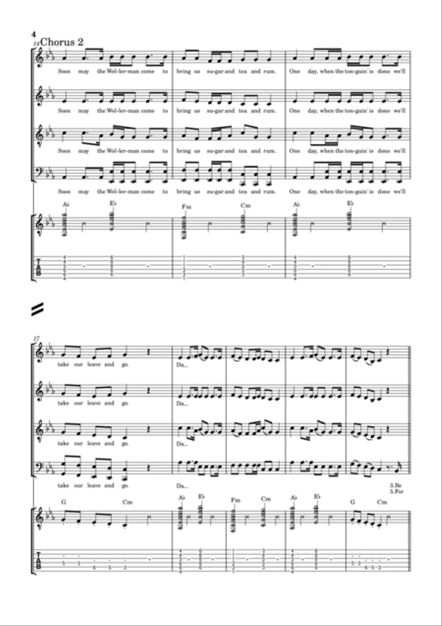 Wellerman 4-Part scores gallery preview page 4