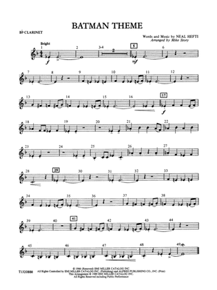 Batman Theme (from the Original TV Series): 1st B-flat Clarinet