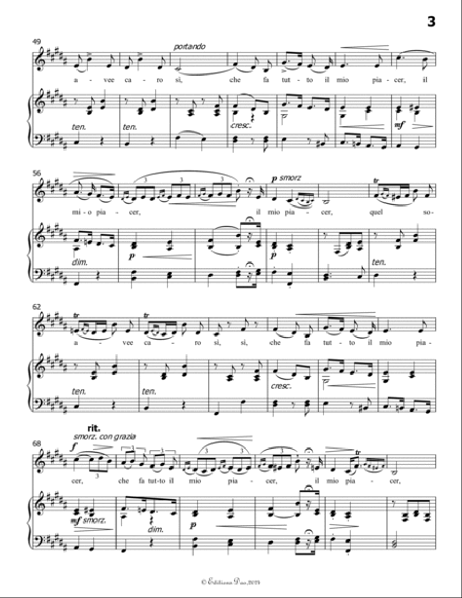 Pur dicesti,o bocca bella, by Antonio Lotti, in B Major Voice scores gallery preview page 5