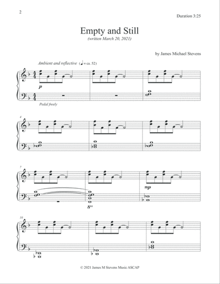 Empty and Still - Minimalist Piano Piano Solo scores gallery preview page 2