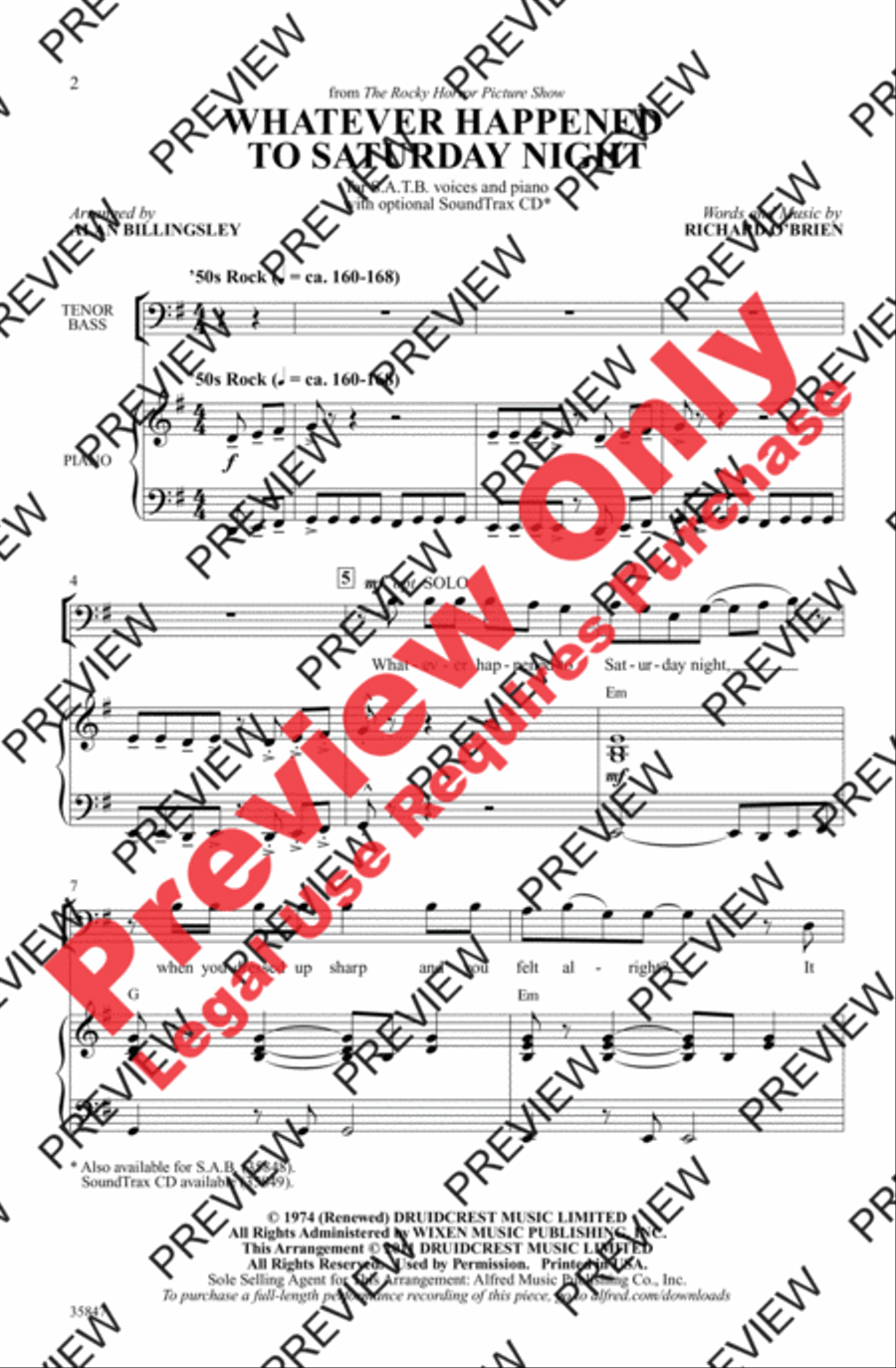 Whatever Happened to Saturday Night 4-Part scores gallery preview page 2