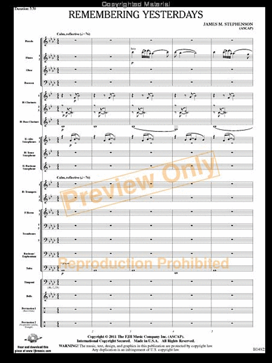 Remembering Yesterdays Concert Band scores gallery preview page 2