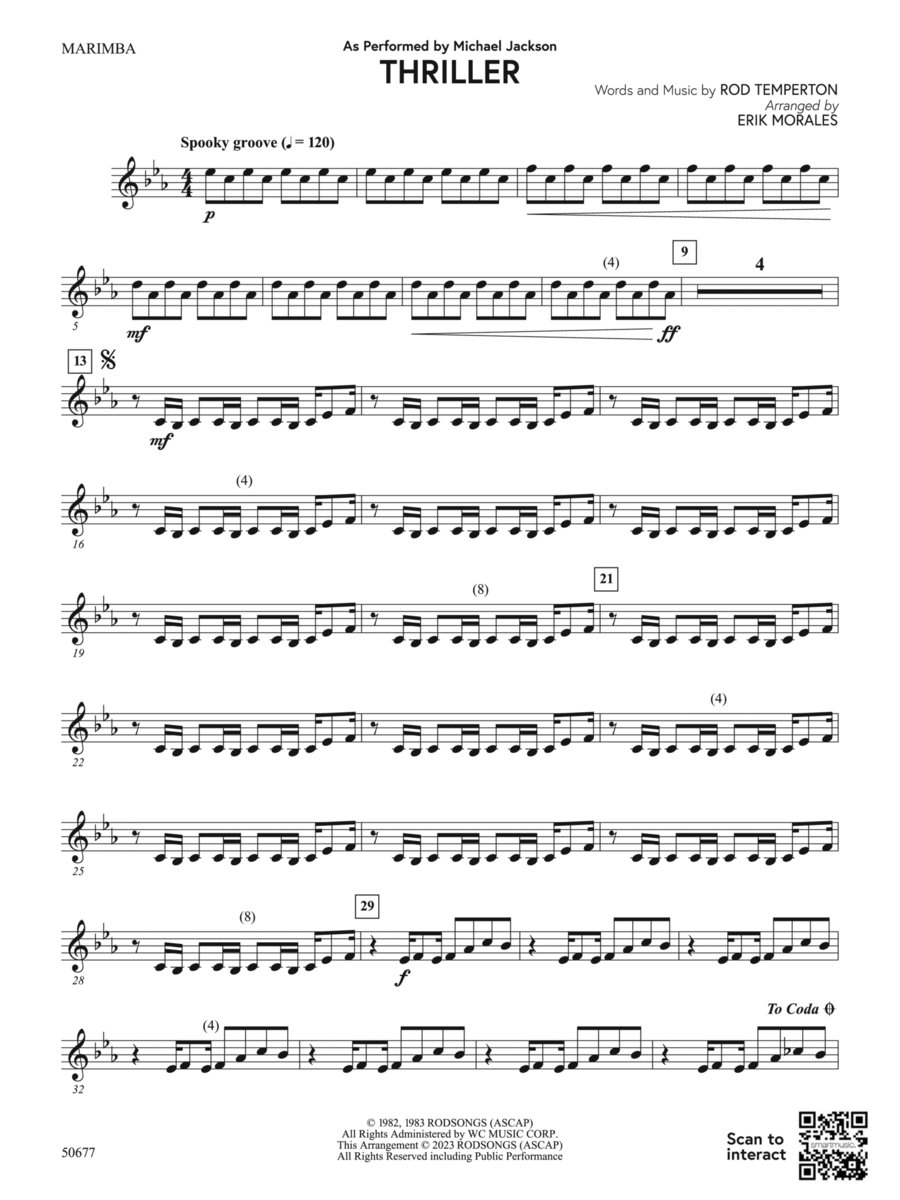 Thriller: Marimba Concert Band scores gallery preview page 1