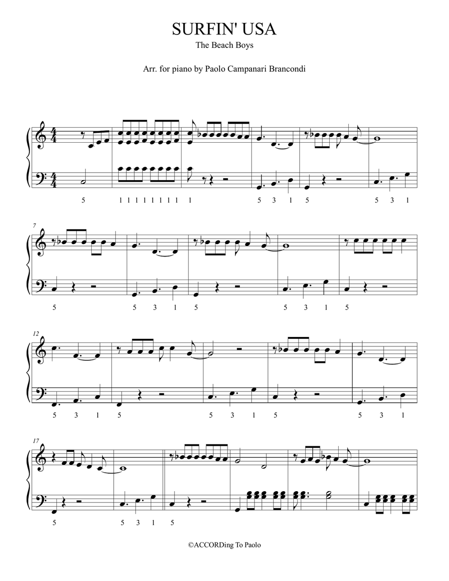 Surfin' Easy Piano scores gallery preview page 1