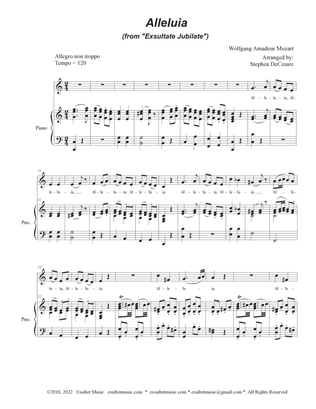 Alleluia (from "Exsultate, Jubilate") (Unison choir - Accessible Key Version - C Major)
