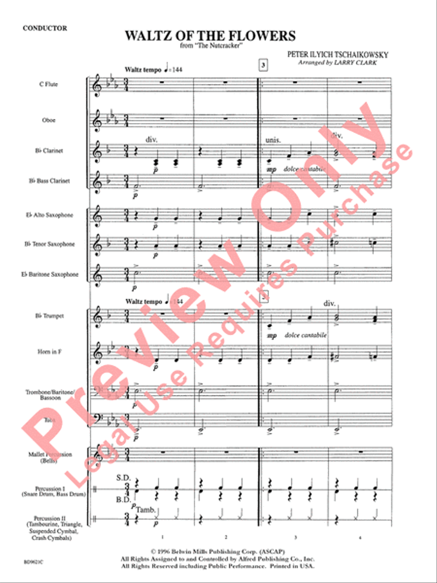 Waltz of the Flowers (from The Nutcracker Suite) Concert Band scores gallery preview page 4