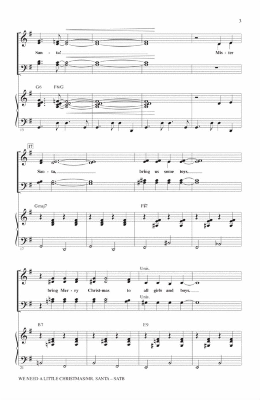 We Need A Little Christmas / Mister Santa 4-Part scores gallery preview page 2