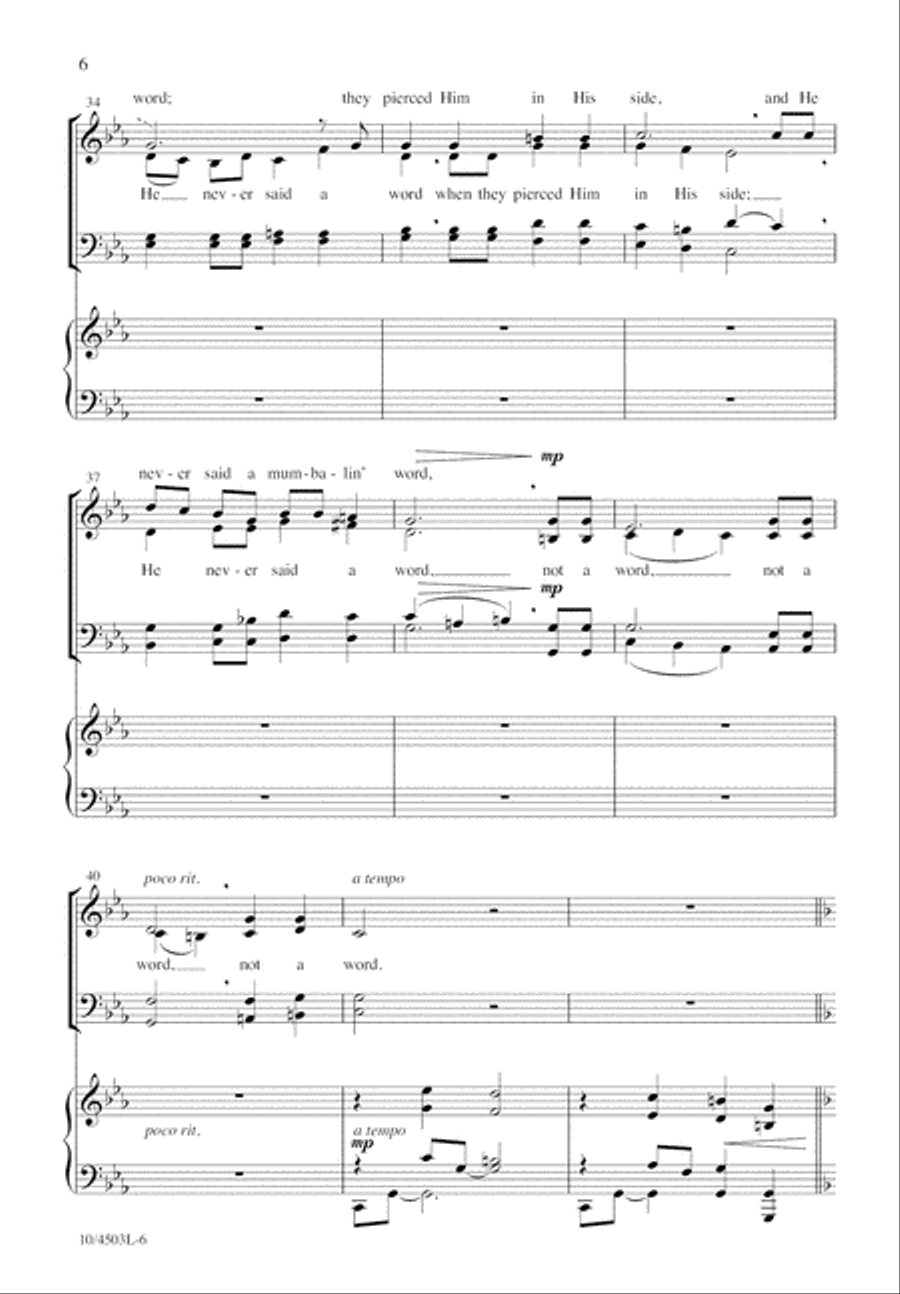 He Never Said a Mumbalin' Word 4-Part scores gallery preview page 6