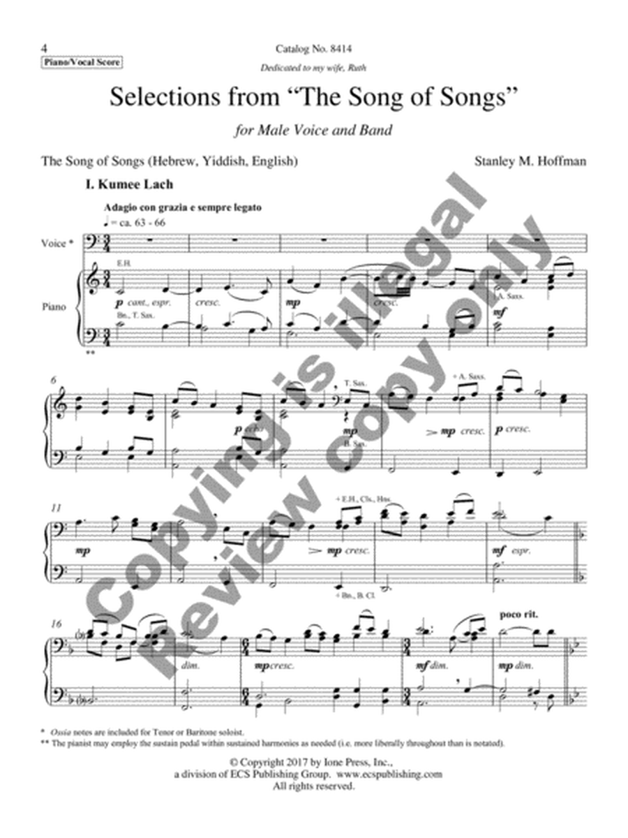 Selections from "The Song of Songs" (Piano/Vocal Score)