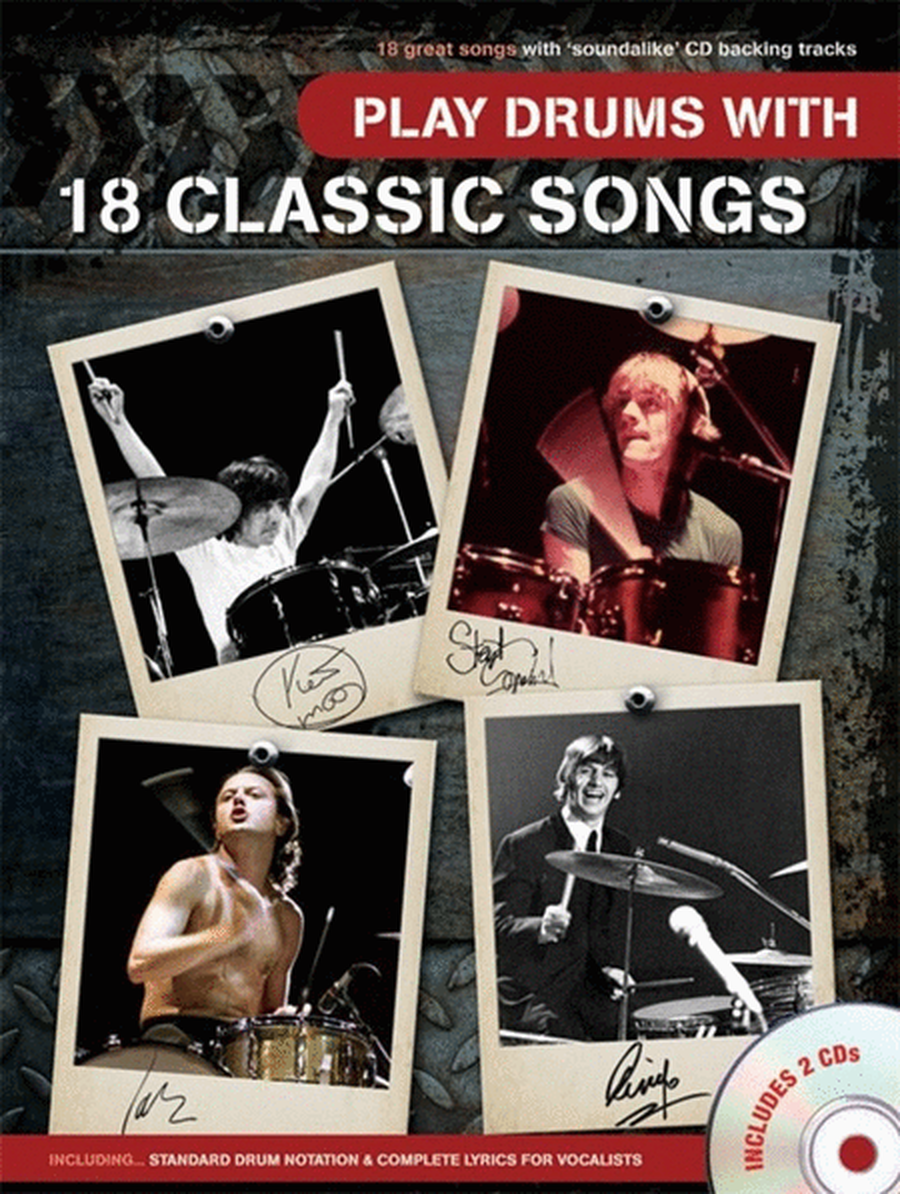 Play Drums With 18 Classic Songs Book/2CDs