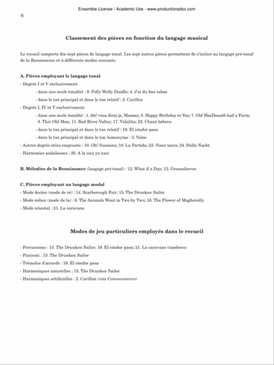 Répertoire de pratique collective pour les premières années de guitare Classical Guitar scores gallery preview page 6