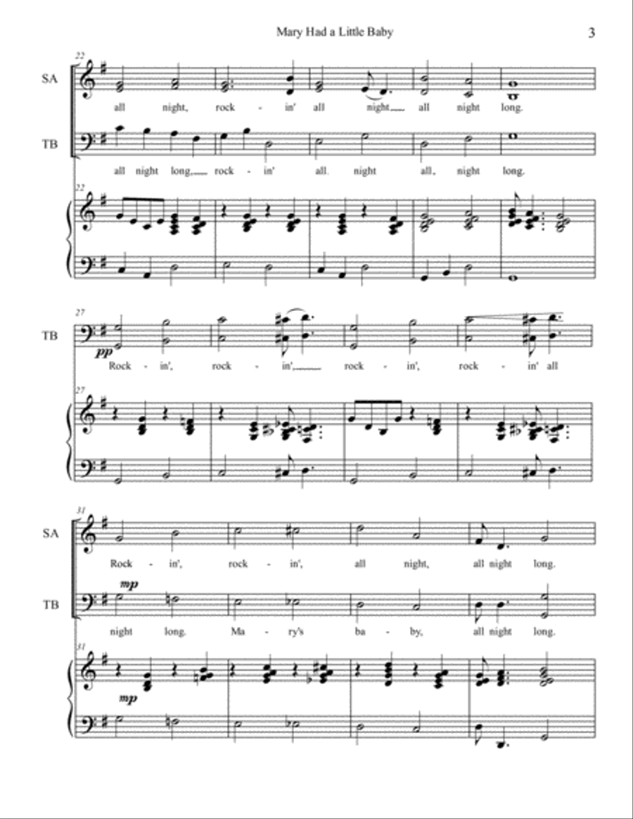The Rockin' Carol (SAB) 3-Part scores gallery preview page 5