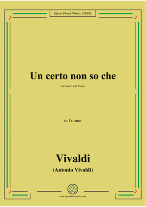 Book cover for Vivaldi-Un certo non so che,in f minor,for Voice and Piano