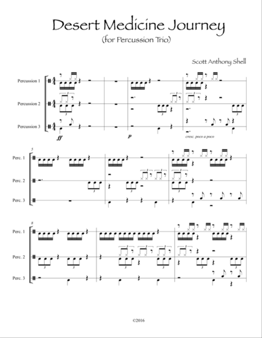 Desert Medicine Journey (for Percussion Trio) Percussion Ensemble scores gallery preview page 3