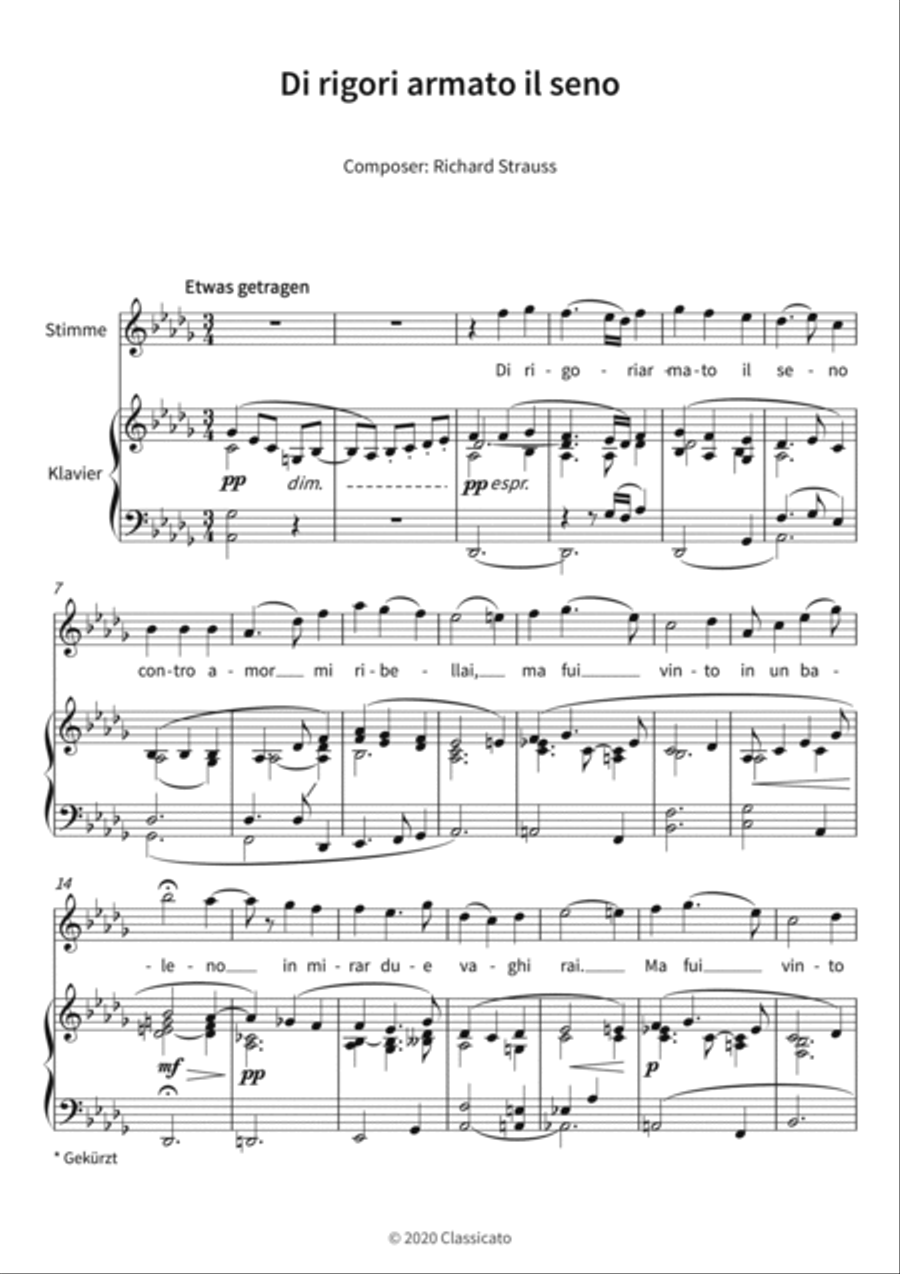 Di rigori armato il seno Piano, Vocal, Guitar scores gallery preview page 3