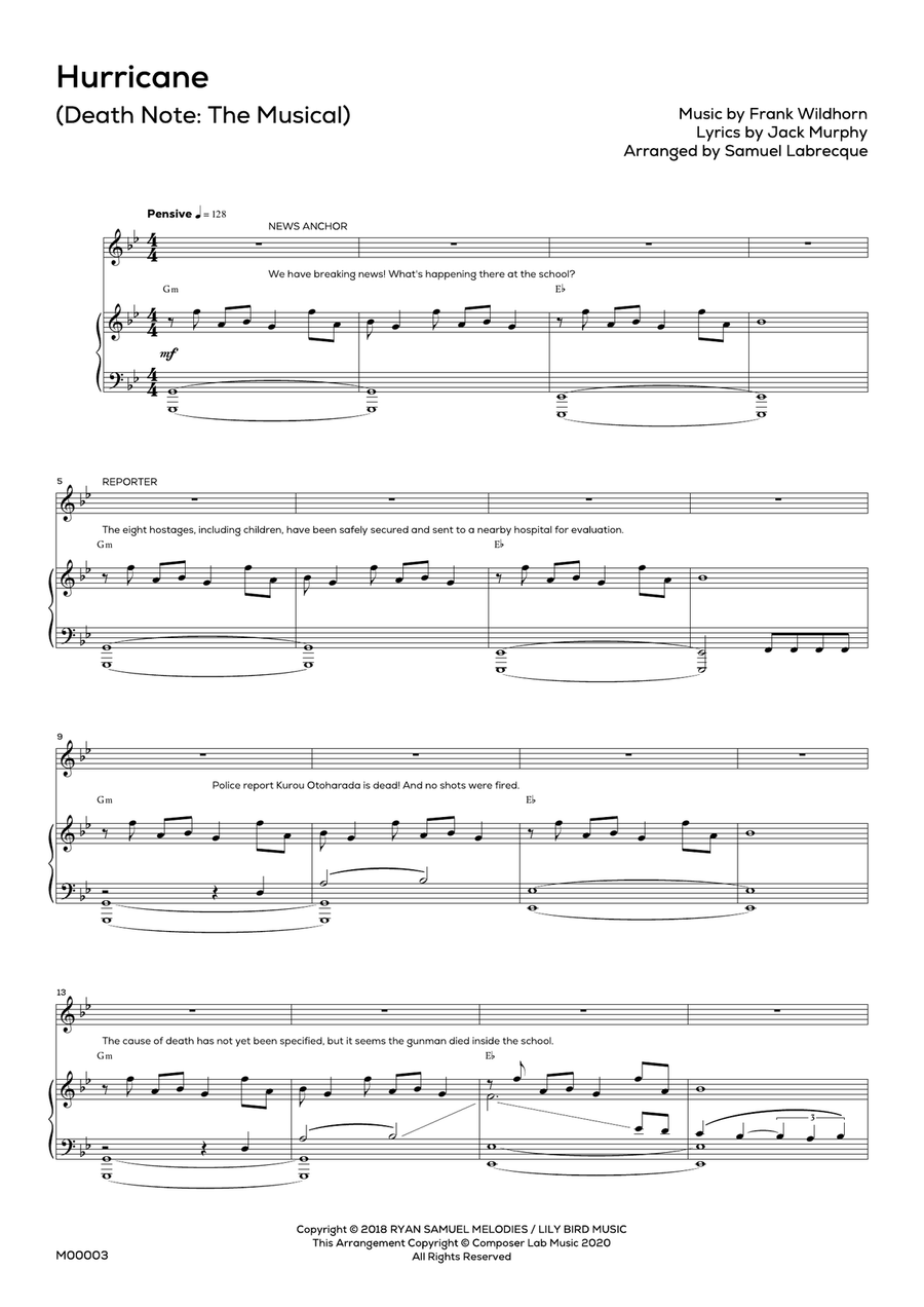 Hurricane Piano, Vocal scores gallery preview page 3