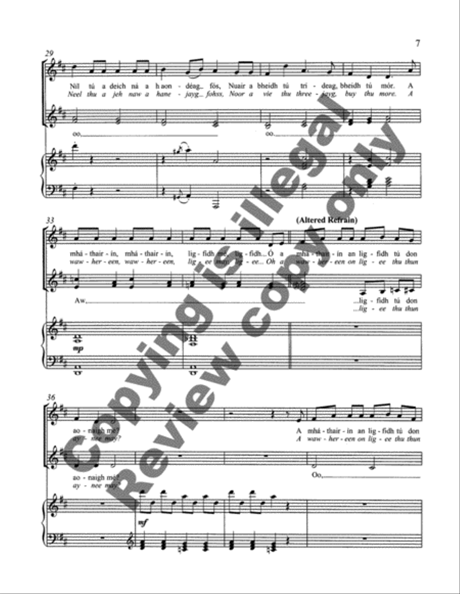 Beidh Aonach Amarach (Tomorrow there'll be a fair) (Choral Score) SSAA scores gallery preview page 8