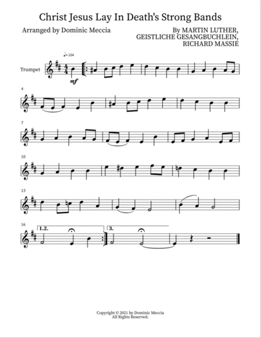 Christ Jesus Lay In Death's Strong Bands Small Ensemble scores gallery preview page 3