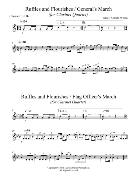 The General’s & Flag Officer’s Marches (for Clarinet Quartet) image number null