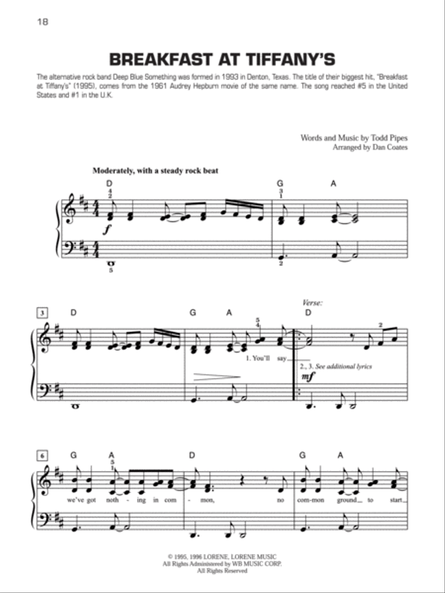 Decade by Decade 1990s Easy Piano scores gallery preview page 2