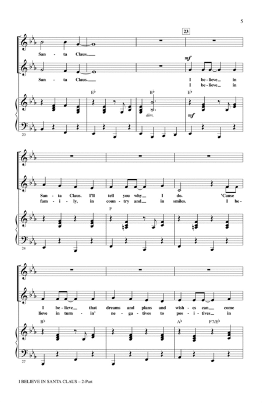 I Believe In Santa Claus 2-Part scores gallery preview page 3