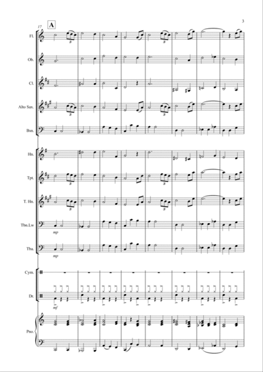 Amazing Grace for School Wind Band Concert Band scores gallery preview page 3