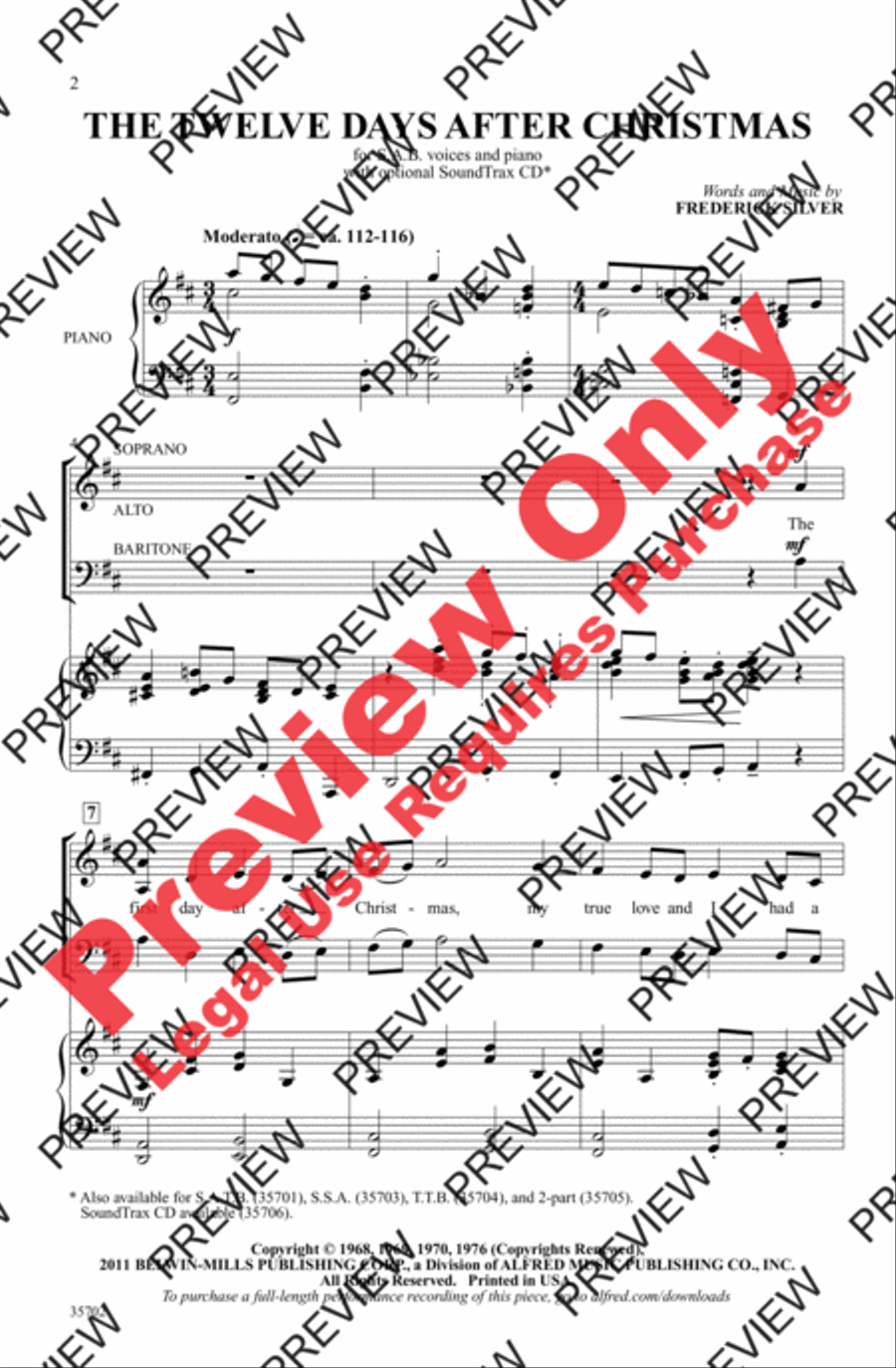 The Twelve Days After Christmas 3-Part scores gallery preview page 2