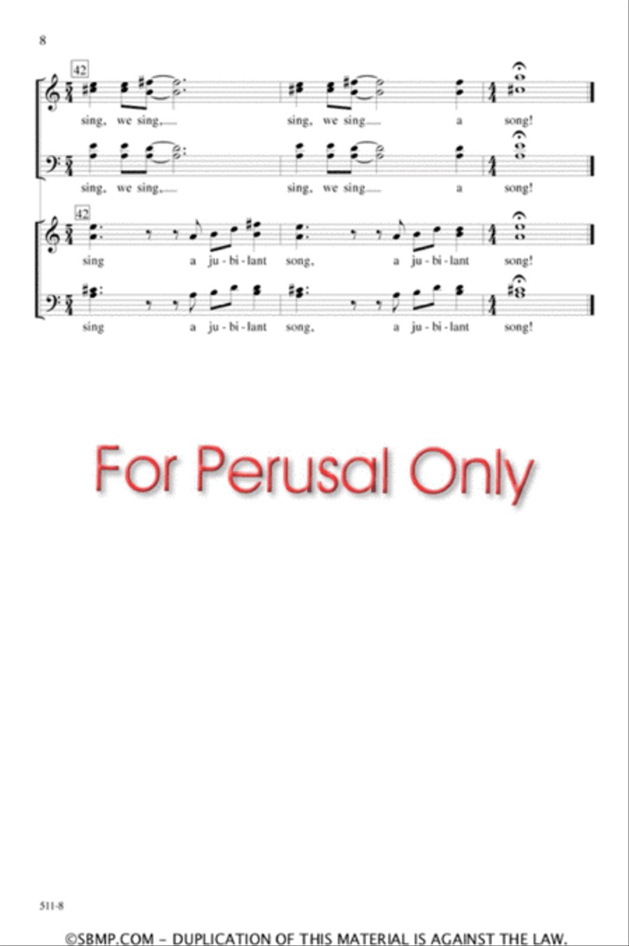 Listen to a Jubilant Song - SATB Octavo 4-Part scores gallery preview page 7