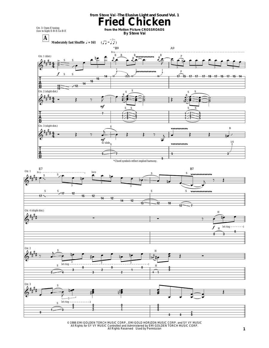 Fried Chicken Electric Guitar scores gallery preview page 1