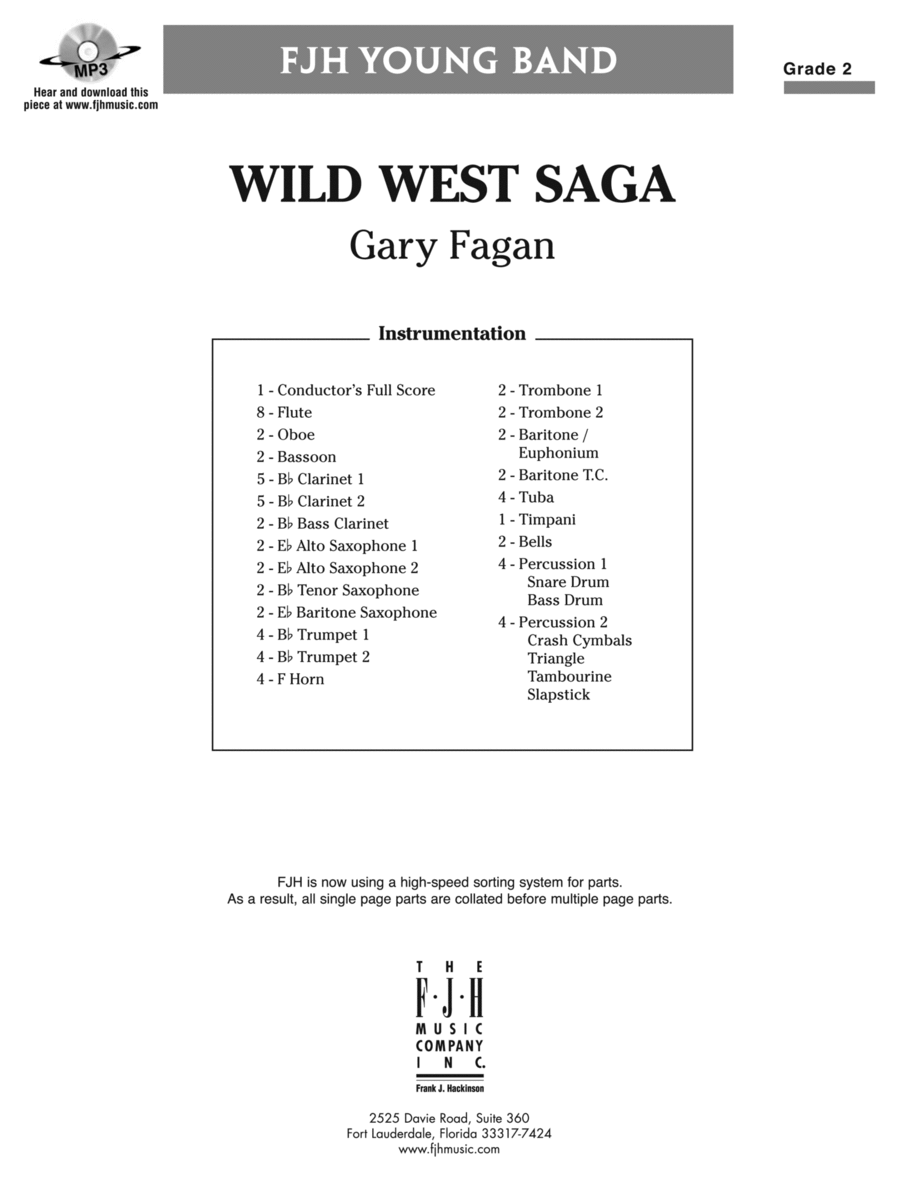 Wild West Saga: Score Concert Band scores gallery preview page 1