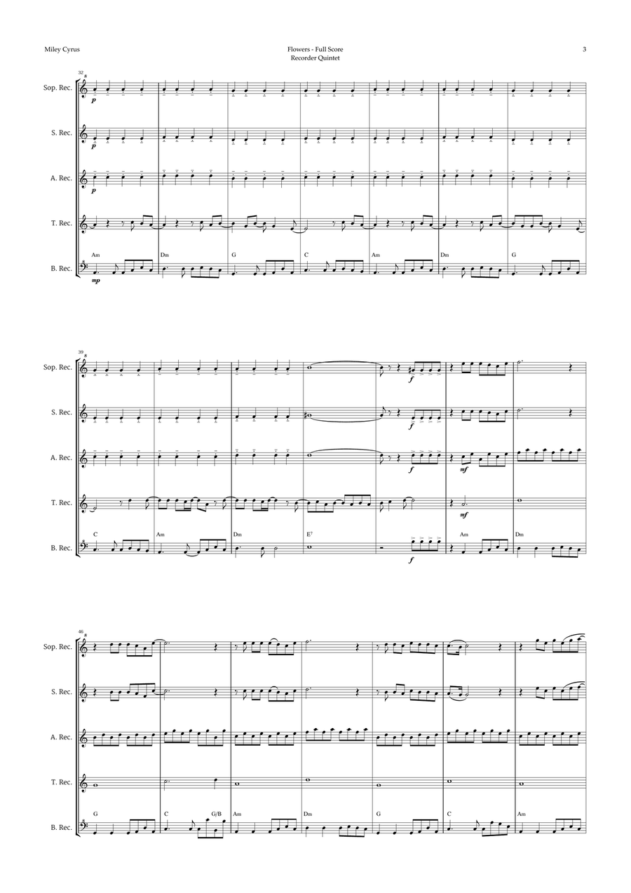 Flowers Recorder scores gallery preview page 3