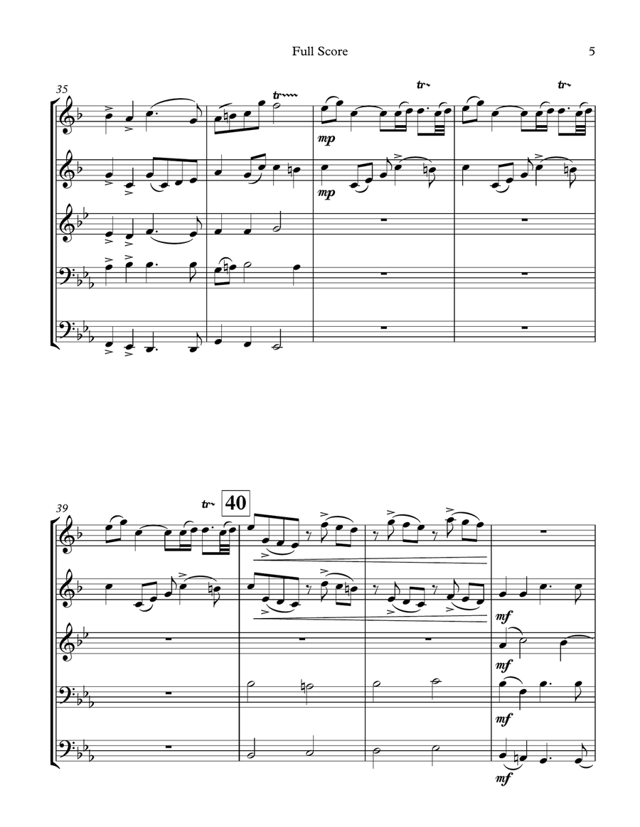Coronation Anthem #4 - Let Thy Hand Be Strengthened - for brass quintet Brass Quintet scores gallery preview page 5