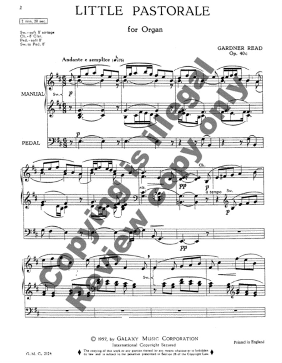 Little Pastorale Organ scores gallery preview page 4