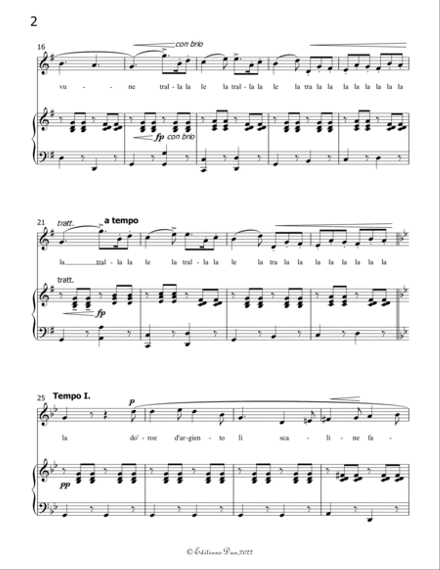 Me voglio fana casa, by Donizetti, in G Major Voice scores gallery preview page 4