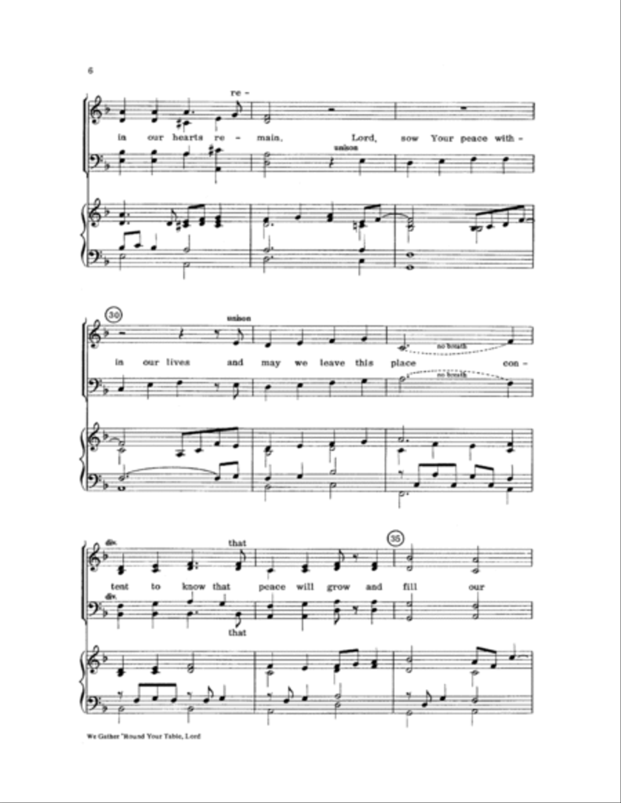 We Gather 'Round Your Table Lord 4-Part scores gallery preview page 6