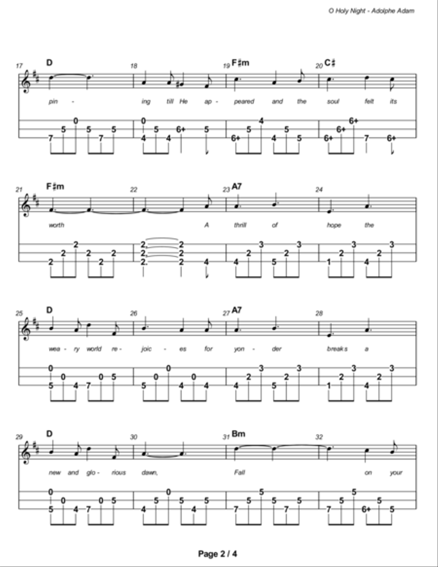 O Holy Night Dulcimer scores gallery preview page 3