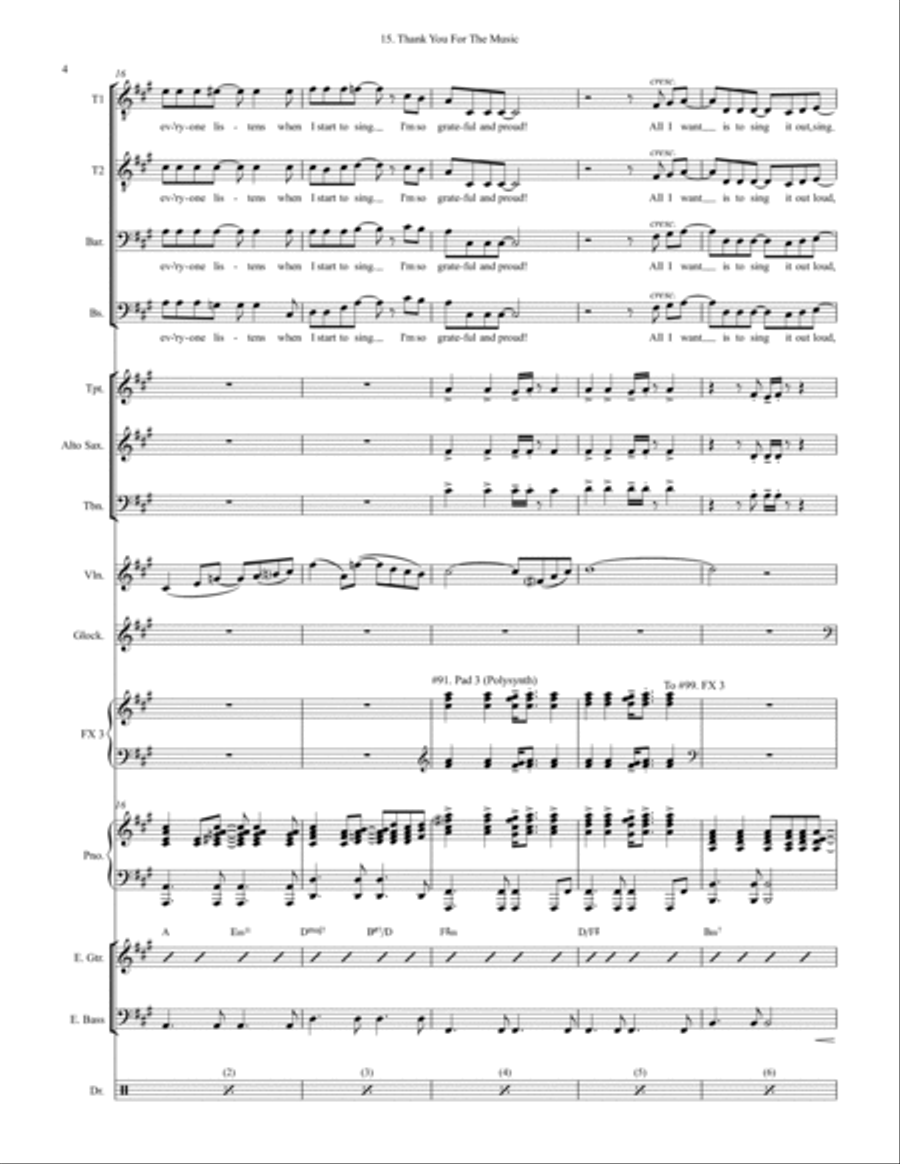 Thank You For The Music Large Ensemble scores gallery preview page 4