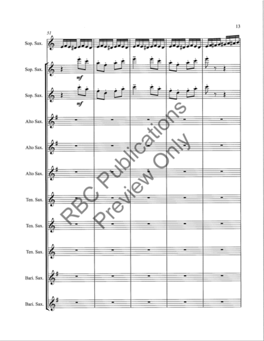 Flight Of The Bumble Bee Saxophone Choir Alto Saxophone scores gallery preview page 16