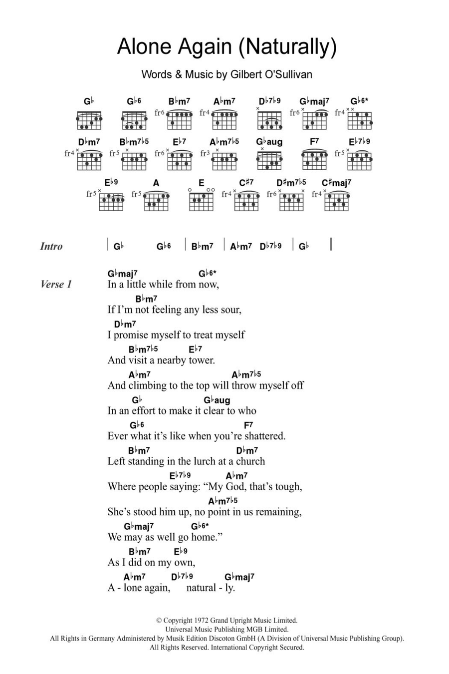 Alone Again (Naturally) Acoustic Guitar scores gallery preview page 1