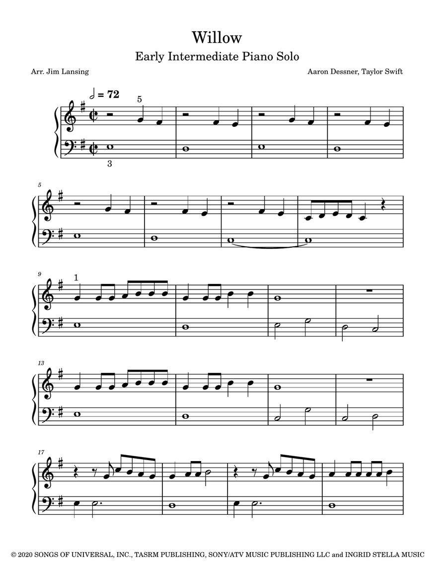 Willow Piano Method scores gallery preview page 2