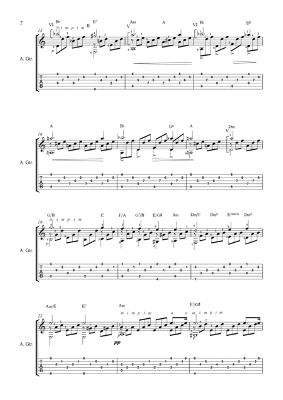 Moonlight Sonata for Guitar Classical Guitar scores gallery preview page 2