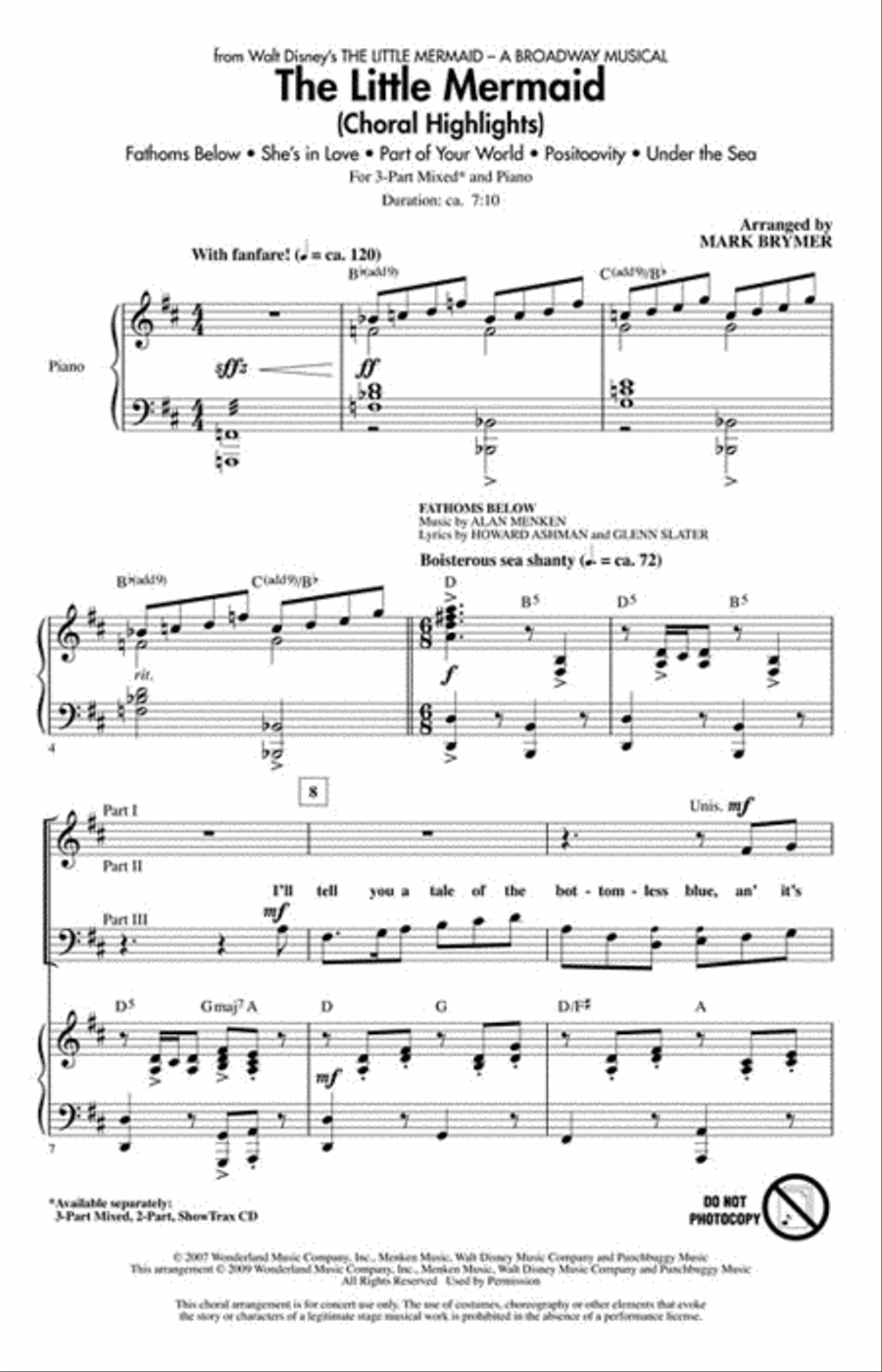 The Little Mermaid Choir scores gallery preview page 2