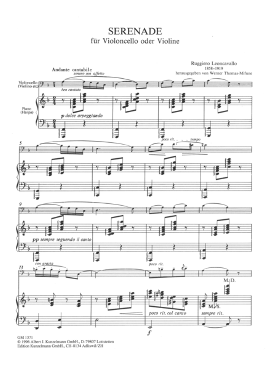 Serenade Serenade Cello scores gallery preview page 2