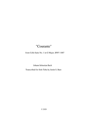 Book cover for Courante from Cello Suite No. 1 in G Major (Solo Tuba)