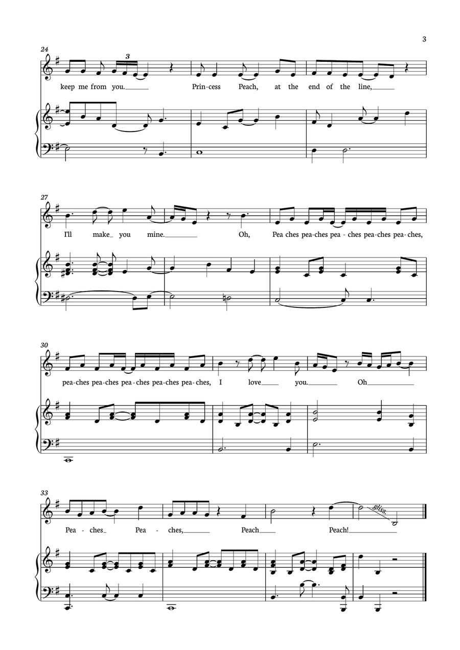 Peaches Piano, Vocal scores gallery preview page 3