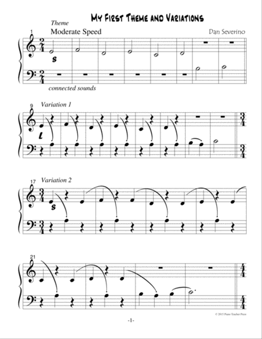 My First Theme and Variations Easy Piano scores gallery preview page 2
