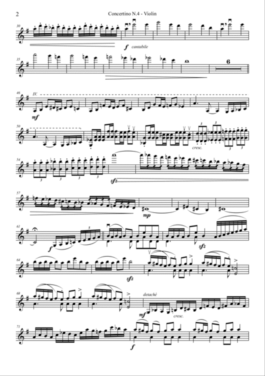 Violin Concertino N. 4 (violin part) String Duet scores gallery preview page 2