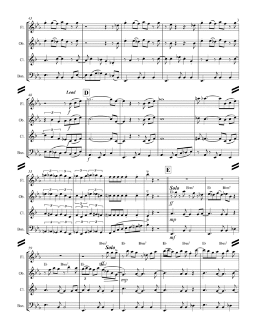 Tequila Woodwind Quartet scores gallery preview page 4
